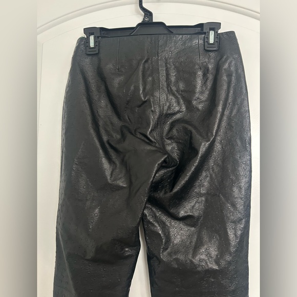 SWANN 100% Genuine Leather Pants y2k Made in USA Black Leather Mid Rise size S - Picture 10 of 13